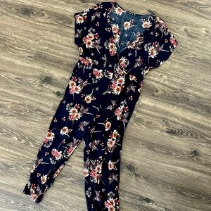 SHEIN Dark Navy Floral Jumpsuit